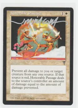 Magic the Gathering ~ Honorable Passage ~ LP ~ Visions ~ Signed by Artist - Image 1