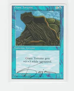 Magic the Gathering ~ Giant Tortoise ~ Signed by Artist ~ 4Ed ~ M/NM #2 - Image 1