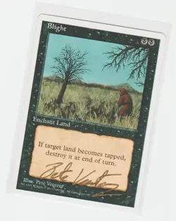 Magic the Gathering ~ MTG ~ Blight ~ Signed by Artist ~ 4Ed ~ M/NM - Image 1