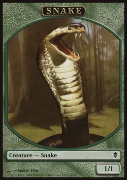 MTG Magic the Gathering Token - Snake (10/280) Zendikar LP - Image 1