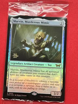 Marvin, Murderous Mimic MTG Duskmourn Prerelease Foil Promo Stamped Sealed - Image 1