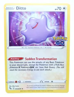Ditto 053/078 Holo Rare Pokemon GO 2022 - Pokemon Card TCG (NM) - Image 1