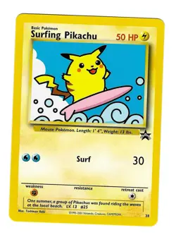 Surfing Pikachu ⭐ 28 Promo Wizards Black Star Promos 1999 Pokemon LP WOTC - Image 1