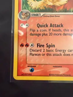 Flareon 2/17 Holo Pop Series 3 Pokemon 2006 LP - Image 4