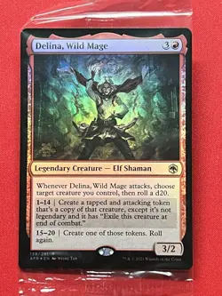 MTG Delina, Wild Mage Prerelease Foil Forgotten Realms Sealed In Factory Wrapper - Image 1