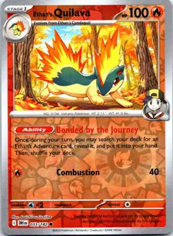 Pokemon Ethan's Quilava SV10: Destined Rivals DRI REVERSE HOLO 033/182 NM TCG - Image 1