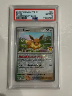 2025 Pokemon Day Eevee PSA 10 GEM MINT Promo #074 PRE EN Holo - Image 1