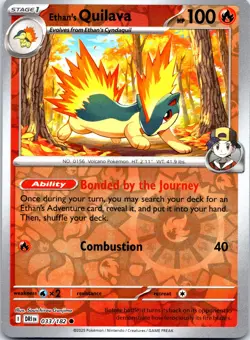 Pokemon Ethan's Quilava SV10: Destined Rivals DRI REVERSE HOLO 033/182 NM TCG - Image 1