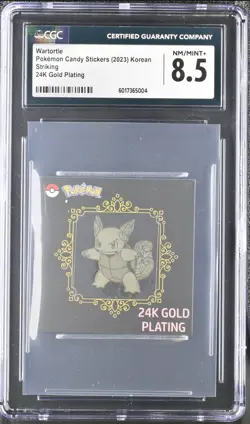 Wartortle Pokemon Candy Stickers (2023) Korean Striking 24k Gold Plating CGC 8.5 - Image 1