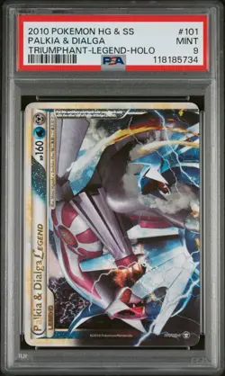 Pokemon Palkia & Dialga Legend Holo Triumphant 101/102 PSA 9 2010 - Image 1