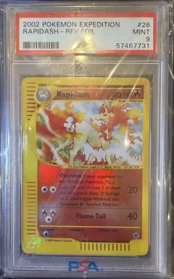 PSA 9 - 2002 Pokemon Expedition Rapidash #62 - Reverse Foil - Image 1