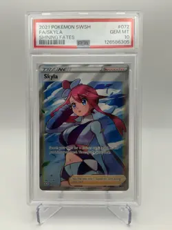 2021 POKEMON SWORD & SHIELD SHINING FATES #072 FULL ART/SKYLA PSA 10 - Image 1