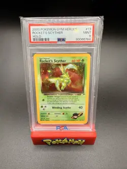 2000 POKEMON GYM HEROES HOLO #13 ROCKET'S SCYTHER PSA 9 Swirl - Image 1