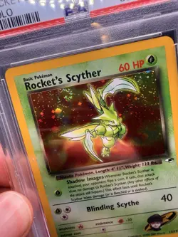2000 POKEMON GYM HEROES HOLO #13 ROCKET'S SCYTHER PSA 9 Swirl - Image 2