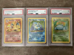 1999 Pokemon Base Set SEQUENTIAL Trio Charizard, Blastoise, Venusaur PSA 7 - Image 1