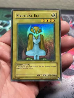 Yu-Gi-Oh! Faded 1.5 Print Unlimited LOB Mystical Elf w/foil line - Image 1