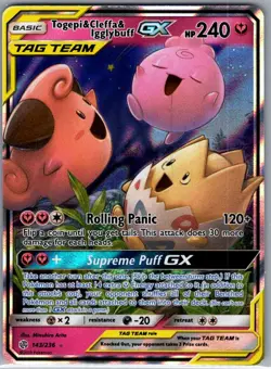 Togepi & Cleffa & Igglybuff GX 143/236 SM - Cosmic Eclipse - Pokemon Card - NM - Image 1