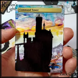 Command Tower Altered Art - Hand Painted MTG Alter - Magic the Gathering MTG - Image 1