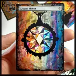 Arcane Signet Altered Art - Hand Painted MTG Alter - Magic: the Gathering Art - Image 1