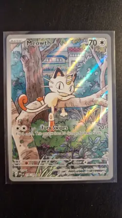 Pokemon TCG Meowth Illustration Rare Full Art Phantasmal Flames 106/094 - Image 1