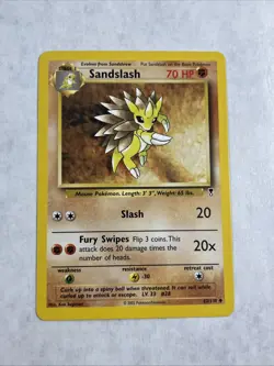 2002 POKEMON TCG SANDSLASH #62/110 LEGENDARY COLLECTION UNCOMMON TRADING CARD - Image 1