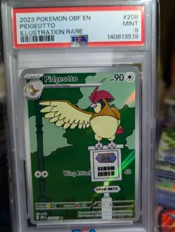 2023 POKEMON OBF EN-OBSIDIAN FLAMES #208 PIDGEOTTO ILLUSTRATION RARE PSA 9 - Image 1