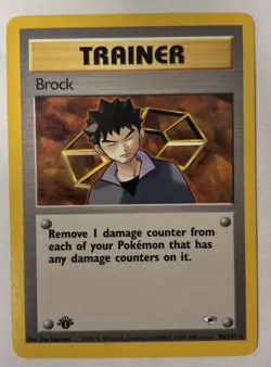 2000 Pokemon GYM HEROES BROCK TRAINER 1ST EDITION #98/132 EXCELLENT CONDITION LP - Image 1