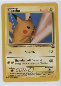 Pikachu (Pokemon League) WOTC Black Star #26 1999 - Image 1