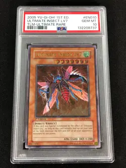 Yugioh 2005 Ultimate Insect LV7 TLM-EN010 1st PSA 10 Ultimate Rare - Image 1