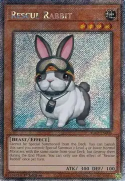 Yugioh! Rescue Rabbit - RA02-EN008 - Platinum Secret Rare - 1st Edition Near Min - Image 1