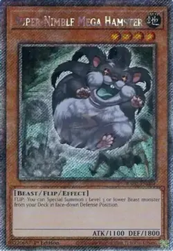 Yugioh! Super-Nimble Mega Hamster - RA02-EN004 - Platinum Secret Rare - 1st Edit - Image 1
