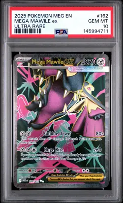 2025 POKEMON MEG EN-MEGA EVOLUTION ULTRA RARE #162 MEGA MAWILE EX PSA 10 - Image 1