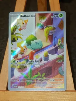 Pokemon TCG Bulbasaur Stellar Crown Illustration Holo Card 143/142 - Image 1