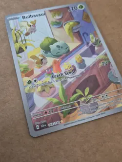 Pokemon TCG Bulbasaur Stellar Crown Illustration Holo Card 143/142 - Image 3
