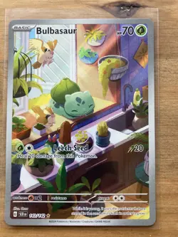 Pokemon TCG Bulbasaur Holo Card Illustration Stellar Crown Rare 143/142 - Image 1