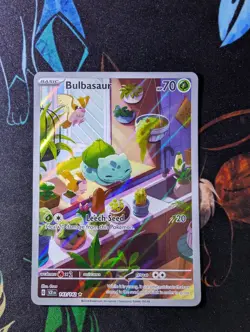 Pokemon TCG Bulbasaur Stellar Crown Illustration Holo Card 143/142 Near Mint - Image 1