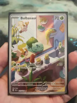 Pokemon TCG Bulbasaur Stellar Crown Illustration Holo Card 143/142 - Image 1