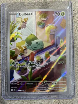 Pokemon TCG Bulbasaur Full Art Holo Card Stellar Crown Illustration Rare 143/142 - Image 1