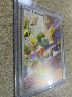 Pokemon TCG Bulbasaur Full Art Holo Card Stellar Crown Illustration Rare 143/142 - Image 3