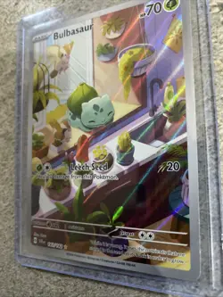 Pokemon TCG Bulbasaur Full Art Holo Card Stellar Crown Illustration Rare 143/142 - Image 4