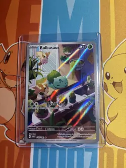 Pokemon TCG Bulbasaur Stellar Crown Illustration Holo Card 143/142 - Image 3