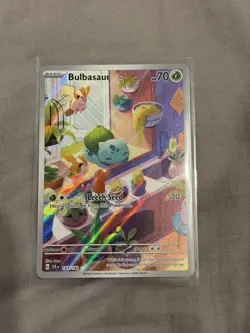 Pokemon TCG Bulbasaur Full Art Holo Card Stellar Crown Illustration Rare 143/142 - Image 1