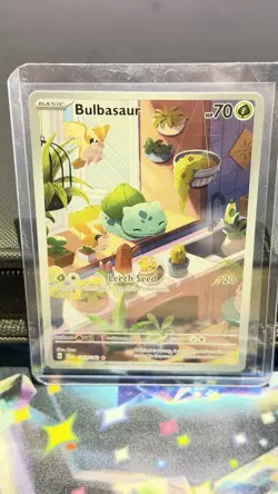 Pokemon TCG Bulbasaur Stellar Crown Illustration Holo Card 143/142 - Image 1