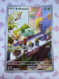 Pokemon TCG Bulbasaur Stellar Crown Illustration Holo Card 143/142 - Image 1