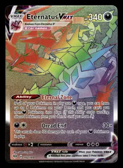 Eternatus VMAX 192/189 Rainbow Hyper Rare Darkness Ablaze Pokemon Card - Image 1