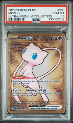 2023 Pokemon Mew ex Full Art 151 UPC Gold Metal Promo Card 205/165 PSA 10 GEM MT - Image 1