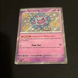 Pokemon TCG- Spiritomb Paldean Fates Holo Card 158/091 Shiny NM - Image 2