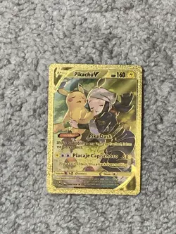 Pikachu V HP160 Pika Dash Rare Gold Accent Foil Fan Art Cards - Image 1