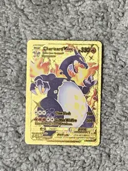 Charizard VMax HP330 Claw Slash Gold Foil Fan Art Collector Card - Image 1