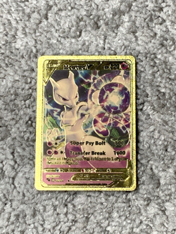 Mewtwo V HP220 Super Psy Bolt Rare Gold Accent Foil Fan Art Cards - Image 1